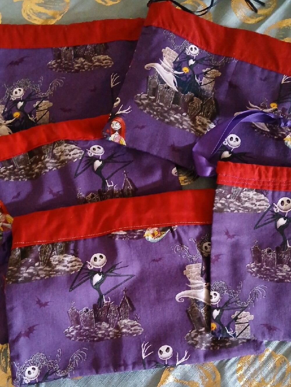 Nightmare Before Christmas Inspired Drawstring Bags Various Sizes